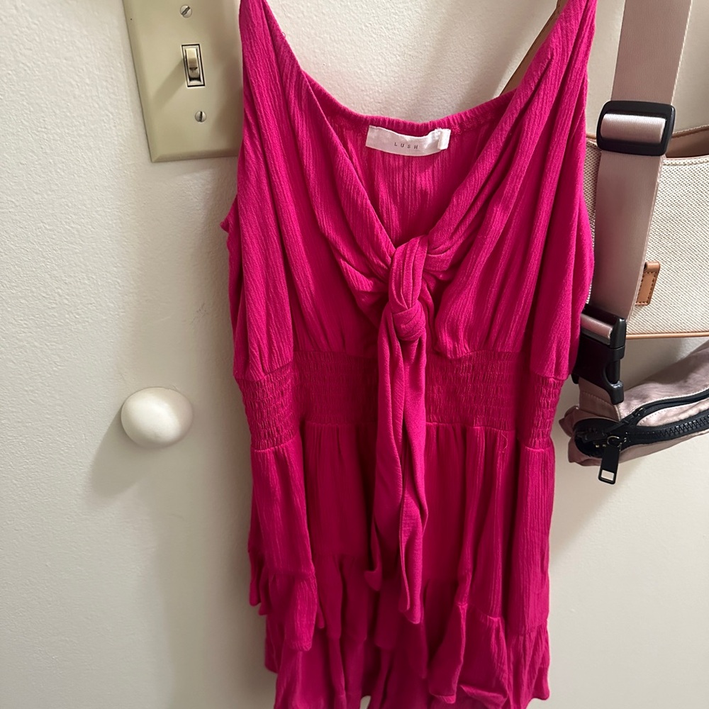 Lush Hot Pink Romper